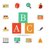 A b c box colored icon. Detailed set of colored education icons. Premium graphic design. One of the collection icons for websites. Web design, mobile app on vector illustration A b c box colored icon. Detailed set of colored education icons. Premium graphic design. One of the collection icons for websites. Web design, mobile app on vector illustration