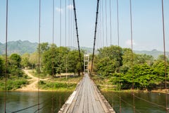 Baan Haad Ngio Hangers Bridge, Wang Krachae Subdistrict, Kanchanaburi City, Thailand - 21 April 2019 royalty free stock images Baan Haad Ngio Hangers Bridge, Wang Krachae Subdistrict, Kanchanaburi City, Thailand - 21 April 2019 royalty free stock images