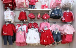 Babies clothes in shop