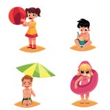 Babies, kids, children on the beach, sea summer holidays royalty free illustration Babies, kids, children on the beach, sea summer holidays royalty free illustration
