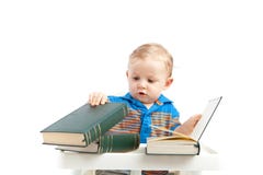 Baby with books