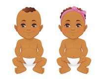 Baby boy and girl stock illustration Baby boy and girl stock illustration