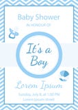 Baby boy shower invitation, It`s a boy stock illustration Baby boy shower invitation, It`s a boy stock illustration