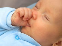 Baby Boy Sucking Thumb Royalty Free Stock Photo