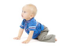 baby crawling looking up over white stock photo baby crawling looking up over white stock photo