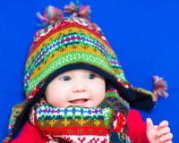 Baby in een de winterhoed royalty-vrije stock foto Baby in een de winterhoed royalty-vrije stock foto