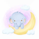 Baby elephant on the moon