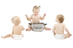 Baby feeding friends over white royalty free stock photo Baby feeding friends over white royalty free stock photo