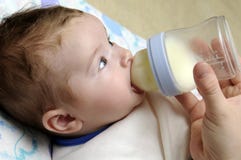 Baby Girl Drinking Milk Royalty Free Stock Image Baby Girl Drinking Milk Royalty Free Stock Image