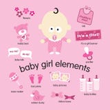 Baby Girl Elements stock illustration Baby Girl Elements stock illustration
