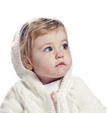 Baby Girl In A White Cap Stock Photography