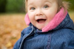 Baby Girl In Park Stock Photos
