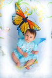 Baby Girl With Butterfly Wings Stock Photography