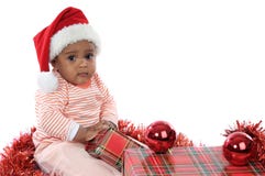 Baby Girl With Christmas Presents Royalty Free Stock Photos Baby Girl With Christmas Presents Royalty Free Stock Photos