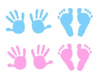 Baby handprint and footprint illustration Stock Image Baby handprint and footprint illustration Stock Image