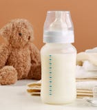 Baby milk bottle Royalty Free Stock Photo Baby milk bottle Royalty Free Stock Photo
