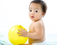 Baby Playing Balloon. Stock Photography