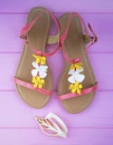 Baby sandals for a girl royalty free stock photo Baby sandals for a girl royalty free stock photo