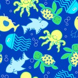 Baby sea creatures in the ocean. royalty free illustration Baby sea creatures in the ocean. royalty free illustration