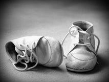 Baby Shoes - Black And White Royalty Free Stock Photo