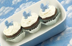 Baby Shower Cupcakes For Boy Stock Photo Image Of Blue Cupcake 11564454