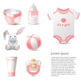 Baby shower icons set royalty free illustration Baby shower icons set royalty free illustration