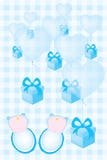 Baby shower invitation card for twin babies boys royalty free illustration Baby shower invitation card for twin babies boys royalty free illustration