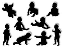 Baby Silhouettes Royalty Free Stock Photography