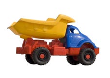 Baby Toy Dump Truck Isolated On White Stock Photography