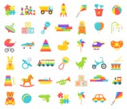 Baby toy isolated. Vector illustration. Set kids toys.