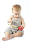Baby With A Measuring Tape Royalty Free Stock Photo