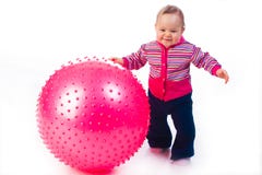 Baby With Fitness Ball Stock Photography Baby With Fitness Ball Stock Photography