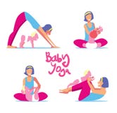 Baby yoga set royalty free illustration Baby yoga set royalty free illustration