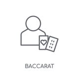Baccarat linear icon. Modern outline Baccarat logo concept on wh stock illustration Baccarat linear icon. Modern outline Baccarat logo concept on wh stock illustration