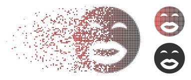 Bacio di semitono decomposto Smiley Icon del pixel illustrazione di stock Bacio di semitono decomposto Smiley Icon del pixel illustrazione di stock