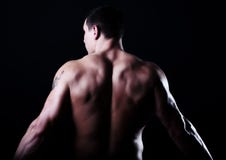 Back Of Muscular Guy Royalty Free Stock Photos