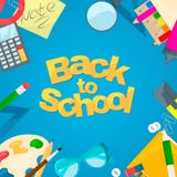 Back to school banner. Set of school object vector illustration Back to school banner. Set of school object vector illustration