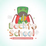 Back to School concept with bag. stock illustration Back to School concept with bag. stock illustration