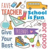 Back to school concept doodle background vector illustration Back to school concept doodle background vector illustration