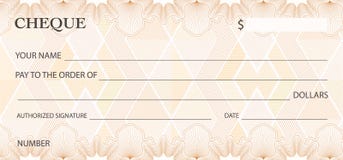 Check cheque, Chequebook template. Guilloche pattern with abstract watermark Stock Illustration Check cheque, Chequebook template. Guilloche pattern with abstract watermark Stock Illustration