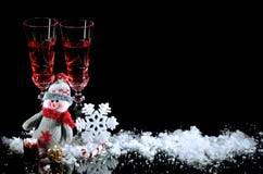 Background for Christmas gifts Glasses of wine and New Year decor stock images Background for Christmas gifts Glasses of wine and New Year decor stock images