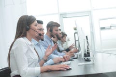 Call center employee in the workplace Stock Photography Call center employee in the workplace Stock Photography