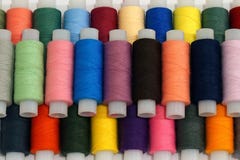 Many reels with multi-colored thread for sewing royalty free stock photo Many reels with multi-colored thread for sewing royalty free stock photo