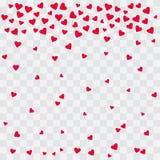 Background with red hearts. Falling hearts on transparent background. Vector stock illustration Background with red hearts. Falling hearts on transparent background. Vector stock illustration