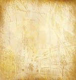 Background (the Old Paper With A Painted Old Town) Royalty Free Stock Image Background (the Old Paper With A Painted Old Town) Royalty Free Stock Image