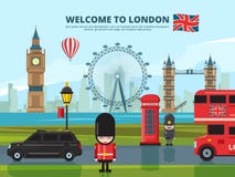 Background vector illustration with london urban landscape. England and uk landmarks stock illustration Background vector illustration with london urban landscape. England and uk landmarks stock illustration