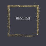 Background With Abstract Frame In Grange Style. Brush Stroke With Golden Dust. Vector Illustration, Eps10 Royalty Free Stock Images