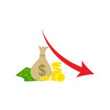 Money loss vector illustration, concept of financial crisis royalty free illustration Money loss vector illustration, concept of financial crisis royalty free illustration