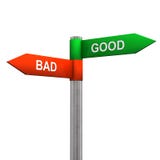 Bad Good Direction Sign vector illustration Bad Good Direction Sign vector illustration