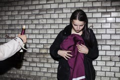 Bad neighborhood influence concept: lifestyle teenage with alcohol abuse, drinking vine at night, real junky teen girl Royalty Free Stock Photo Bad neighborhood influence concept: lifestyle teenage with alcohol abuse, drinking vine at night, real junky teen girl Royalty Free Stock Photo